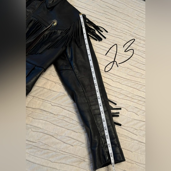 Vintage leather jacket with fringe size 8 - Picture 6 of 10